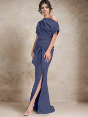 Trumpet Mermaid One Shoulder Mother Of The Bride Dresses With Split Side