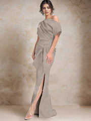 Trumpet Mermaid One Shoulder Mother Of The Bride Dresses With Split Side