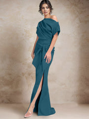 Trumpet Mermaid One Shoulder Mother Of The Bride Dresses With Split Side