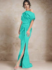 Trumpet Mermaid One Shoulder Mother Of The Bride Dresses With Split Side