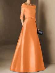 A Line Princess Off The Shoulder Short Sleeves Mother Of The Bride Dresses With Belt Applique