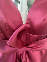 A Line Princess V Neck Sleeveless Mother Of The Bride Dresses With Split Side
