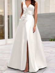 A-Line/Princess V-Neck Sleeveless Mother Of The Bride Dresses With Split Side