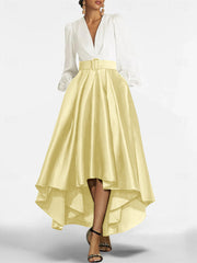 A Line Princess V Neck Asymmetrical Mother Of The Bride Dresses With Belt