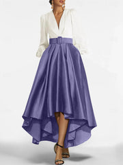 A Line Princess V Neck Asymmetrical Mother Of The Bride Dresses With Belt