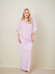 Sheath Column 3 4 Length Sleeves Floor Length Mother Of The Bride Dresses