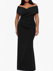 Trumpet Mermaid Off The Shoulder Sleeveless Floor Length Plus Size Mother Of The Bride Dresses