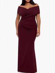 Trumpet Mermaid Off The Shoulder Sleeveless Floor Length Plus Size Mother Of The Bride Dresses