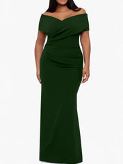 Trumpet Mermaid Off The Shoulder Sleeveless Floor Length Plus Size Mother Of The Bride Dresses