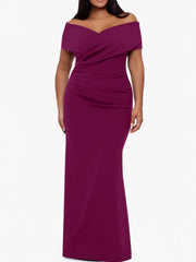 Trumpet Mermaid Off The Shoulder Sleeveless Floor Length Plus Size Mother Of The Bride Dresses