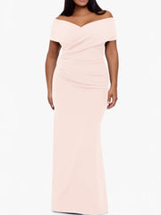 Trumpet/Mermaid Off-the-Shoulder Sleeveless Floor-Length Plus Size Mother Of The Bride Dresses