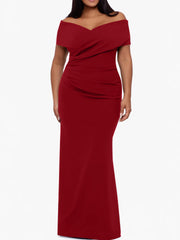 Trumpet Mermaid Off The Shoulder Sleeveless Floor Length Plus Size Mother Of The Bride Dresses