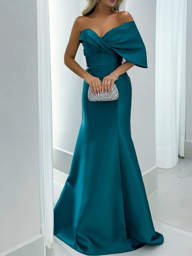 Mermaid Trumpet Sweetheart Floor Length Mother Of The Bride Dresses With Pure Color