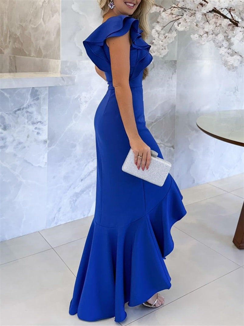 Mermaid Trumpet One Shoulder Asymmetrical Mother Of The Bride Dresses