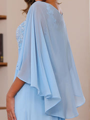 A Line Princess V Neck 2 Pics Floor Length Mother Of The Bride Dresses With Appliques Ruffles Wrap