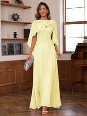 A Line Princess V Neck 2 Pics Floor Length Mother Of The Bride Dresses With Appliques Ruffles Wrap