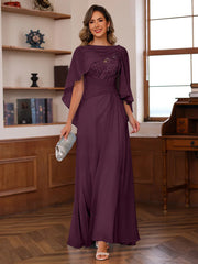 A Line Princess V Neck 2 Pics Floor Length Mother Of The Bride Dresses With Appliques Ruffles Wrap