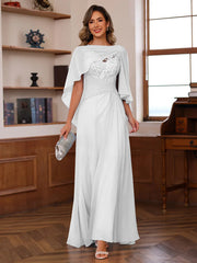 A Line Princess V Neck 2 Pics Floor Length Mother Of The Bride Dresses With Appliques Ruffles Wrap