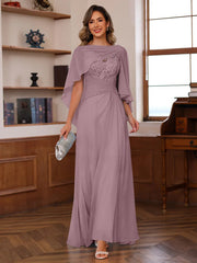 A Line Princess V Neck 2 Pics Floor Length Mother Of The Bride Dresses With Appliques Ruffles Wrap