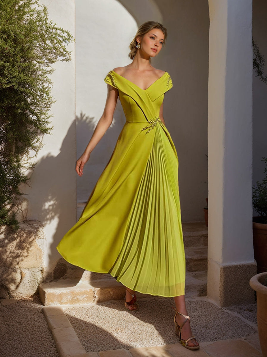 A Line Princess Off The Shoulder Sleeveless Mother Of The Bride Groom Dresses With Ruffles