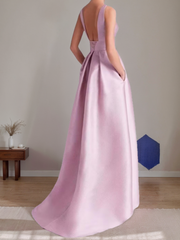 A Line Princess Scoop Sleeveless Asymmetrical Mother Of The Bride Groom Dresses With Flowers