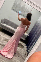 Off the Shoulder Sleeveless Long Mermaid Formal Dress With Split