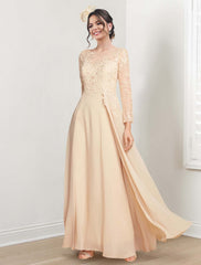 A Line Princess Jewel Neck Mother Of The Bride Dresses