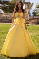 Sleeveless Sweetheart Strapless Long Formal Dress With Bowknot