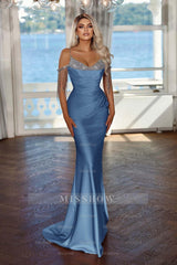 Spaghetti Strap Sleeveless Long Mermaid Formal Dress With Sequins