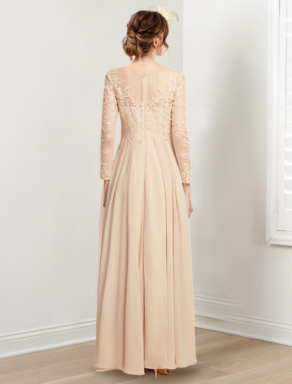 A Line Princess Jewel Neck Mother Of The Bride Dresses