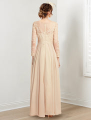 A Line Princess Jewel Neck Mother Of The Bride Dresses