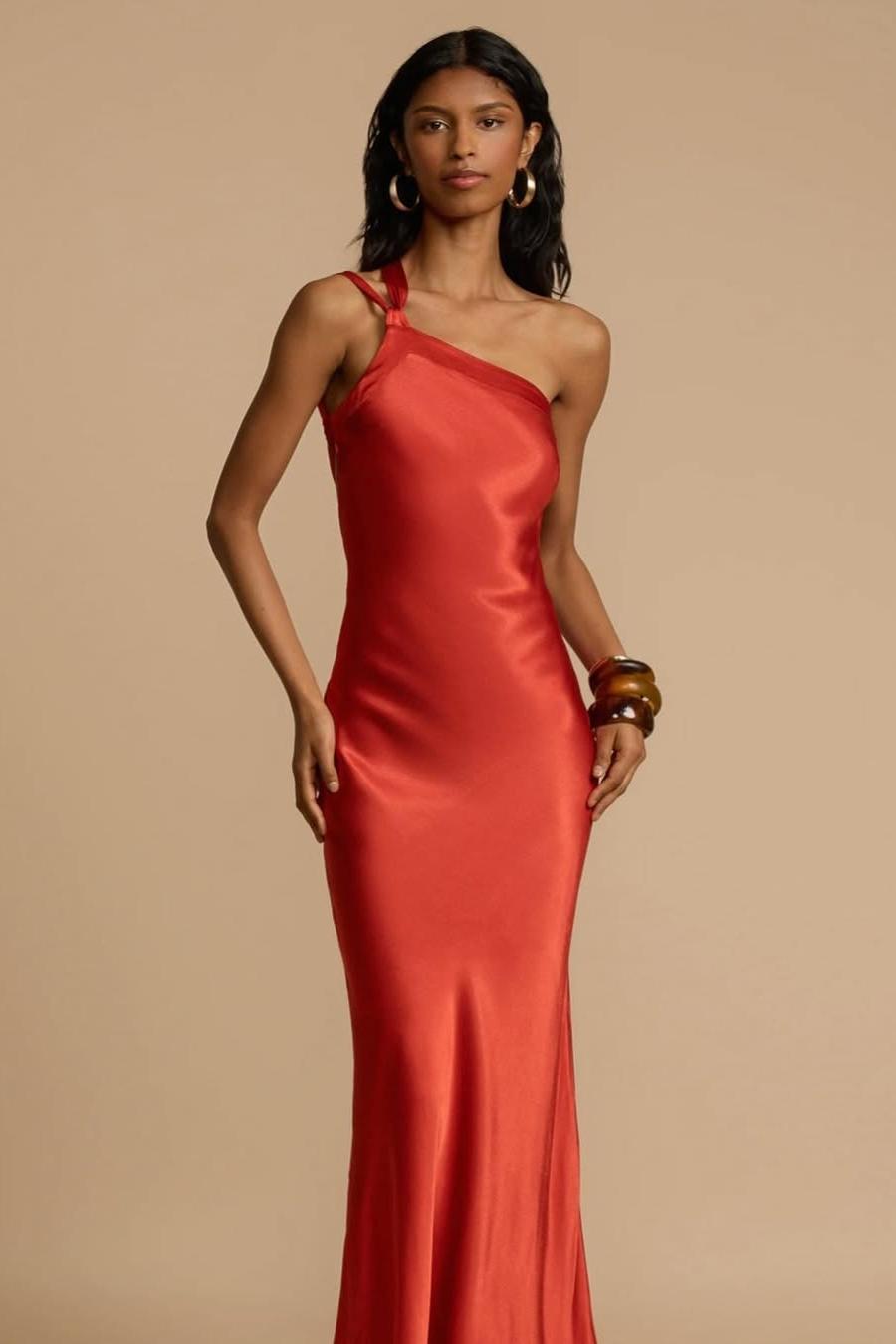 One Shoulder Sleeveless Backless Long Formal Dress With Ruffles
