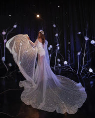 Elegant Pearl Long Sleeves Beaded Mermaid Sweetheart Formal Dress