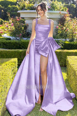 Straps Sleeveless Long Mermaid Split Formal Dress With Beading