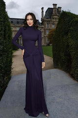 High Neck Long Sleeves Long Mermaid Formal Dress With Pleated