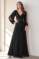 A-Line/Princess V-Neck Floor Length Elegant Mother of the Bride Dresses With Embroidery