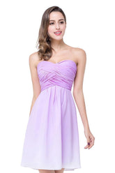 A-line Strapless Chiffon Bridesmaid Dress with Draped