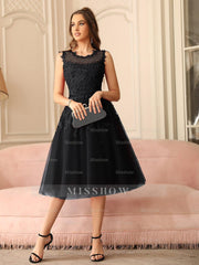 Amazing A-Line Scoop Sleeveless Lace Short Bridesmaid Dresses