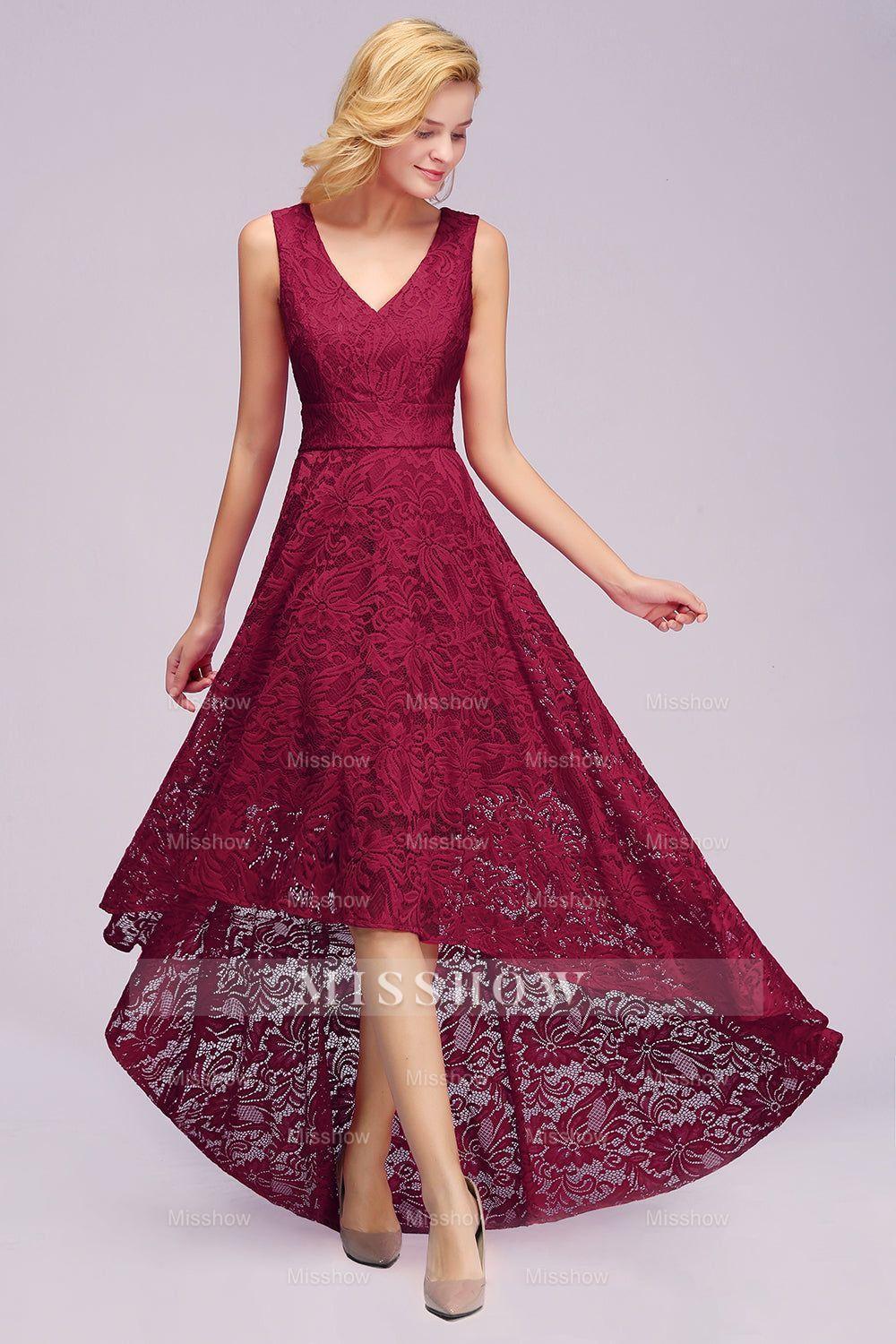 Amazing A-Line V-Neck Sleeveless Lace Bridesmaid Dress