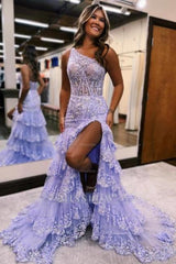 Amazing Column Satin Sleeveless Prom Evening Dresses With Ruffles Split