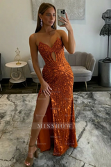 Amazing Long Grape V-neck Strapless Sequined Beaded Prom Dress with Slit