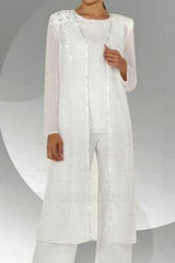 Amazing Two Pieces Mother of The Bride Suit Chiffon Scoop Bridesmaid Dresses