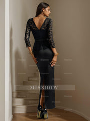 Ankle-Length Mother of the Bride Lace Dresses With 3/4 Sleeves