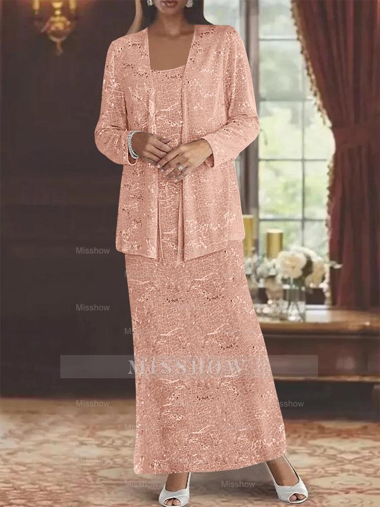 Ankle-length Chiffon Mother of the Bride Dress with Sequins and Jacket