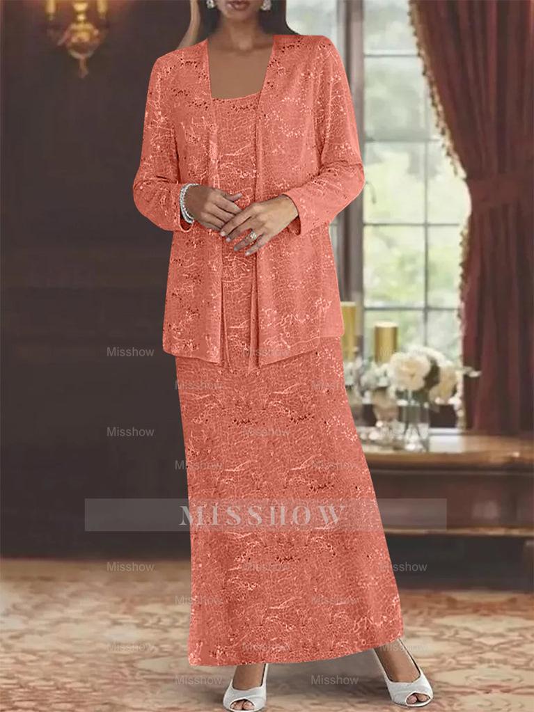 Ankle-length Chiffon Mother of the Bride Dress with Sequins and Jacket