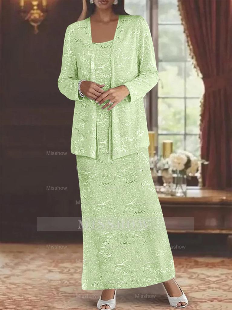 Ankle-length Chiffon Mother of the Bride Dress with Sequins and Jacket