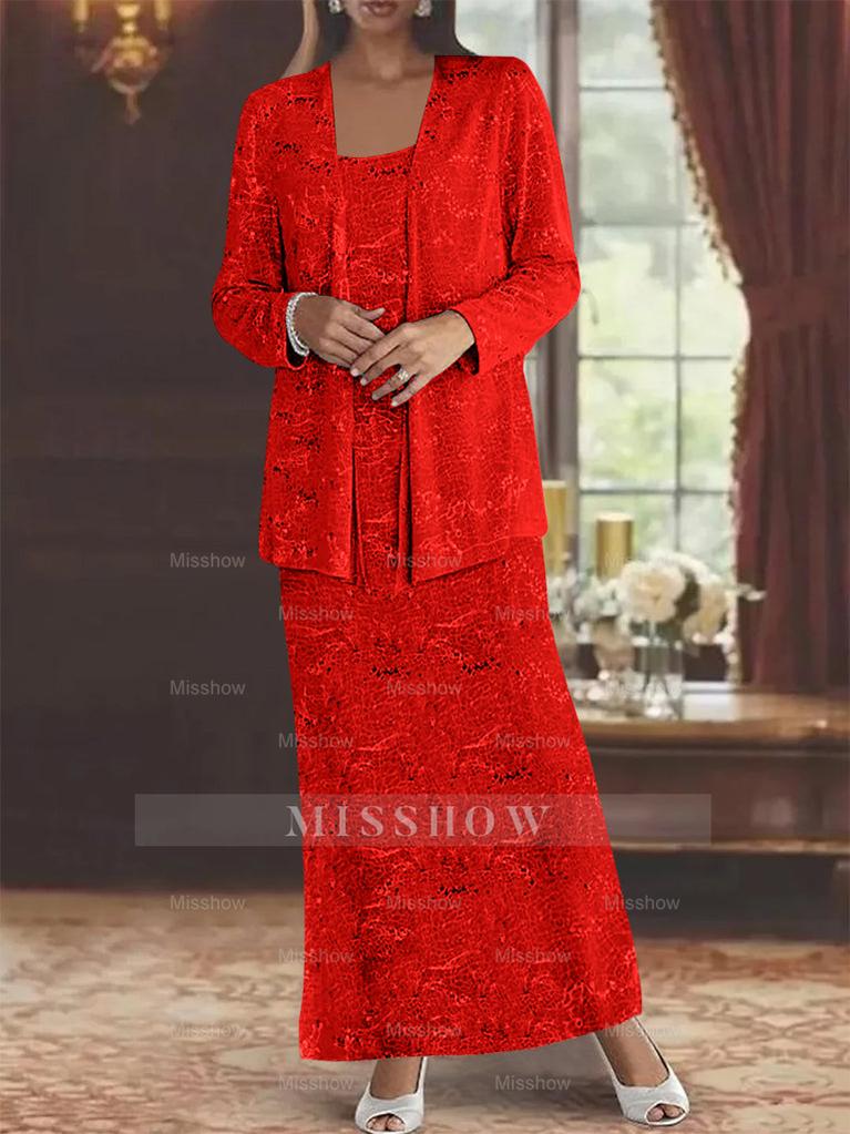 Ankle-length Chiffon Mother of the Bride Dress with Sequins and Jacket