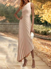Asymmetrical One-Shoulder Floor-Length Sheath Mother of the Bride Dress