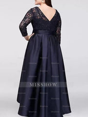 Asymmetrical Plus Size Mother of the Bride A-Line/Princess Scoop Dress