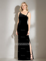 Asymmetrical Sleeveless Floor-Length Mermaid/Trumpet Mother-of-the-Bride Dress with Side Split